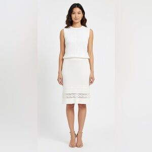 🔥HOST PICK🔥 Carmen Marc Valvo Stylish White Lace Trim Skirt - Medium